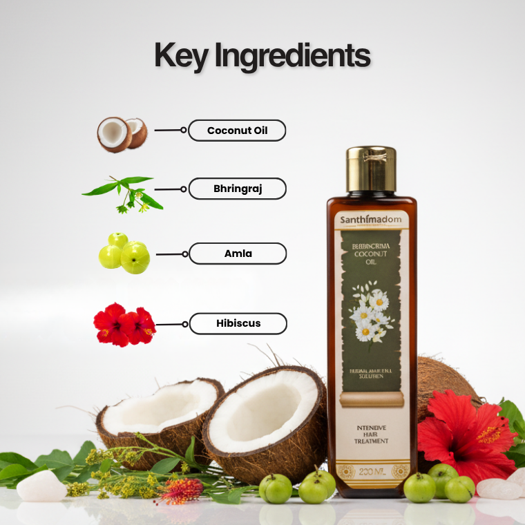 Bhringraja Coconut Oil for Intensive Hair Treatment