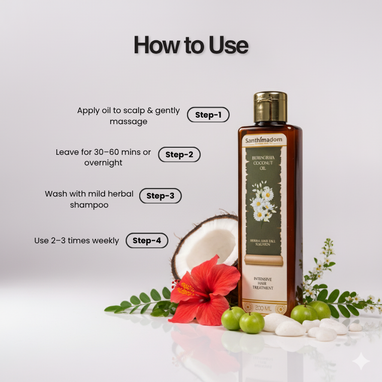 Bhringraja Coconut Oil for Intensive Hair Treatment