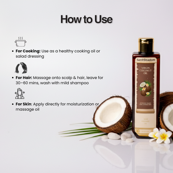 Virgin Coconut Oil for Moisturising Skin and Massaging