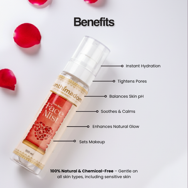 Organic Rose Face Mist (Hydrosol), 100 ml