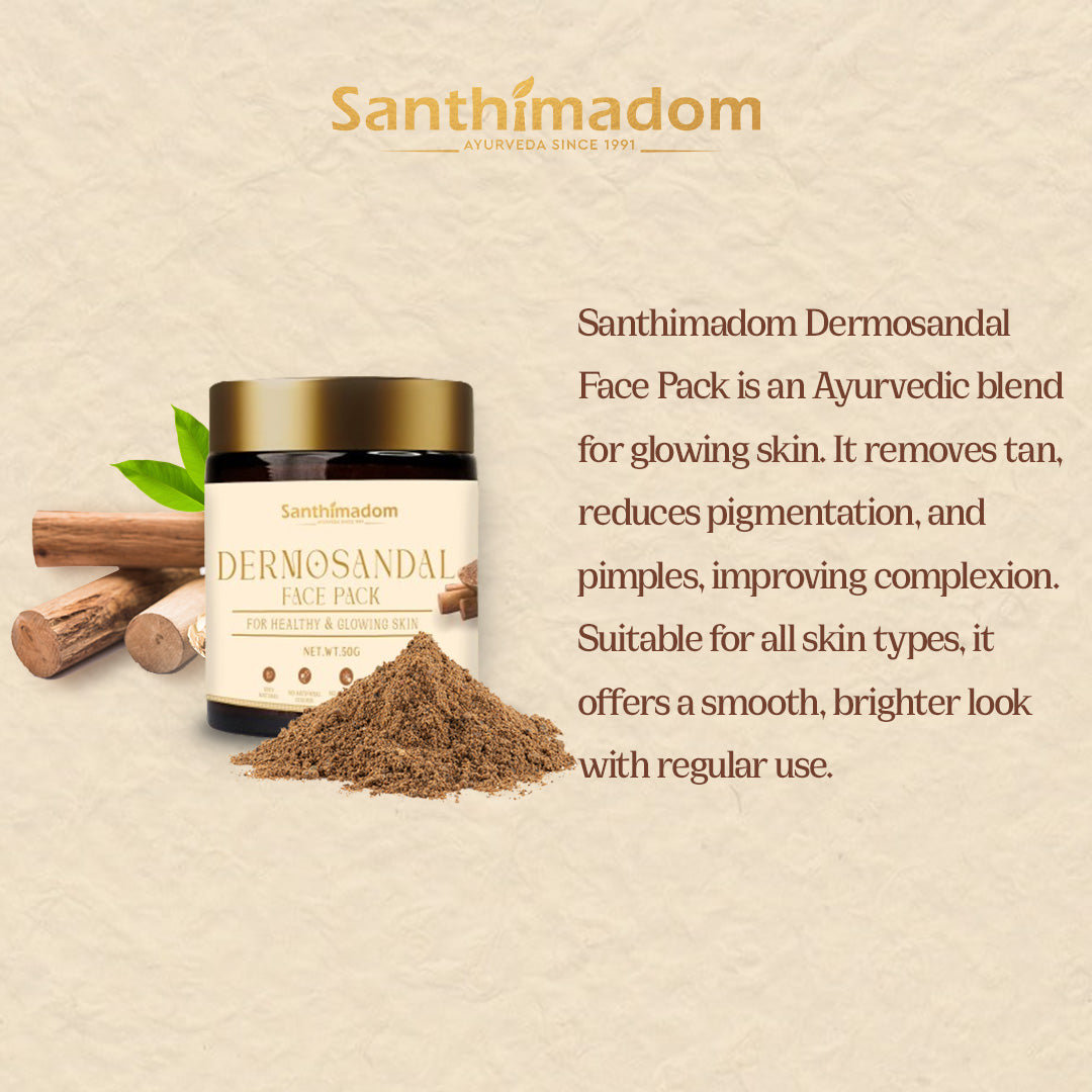 Dermosandal Face Pack | | Ayurvedic Face Pack For Tan Removal | Anti Tan Face Mask | Reduces Acne Scars | 50g