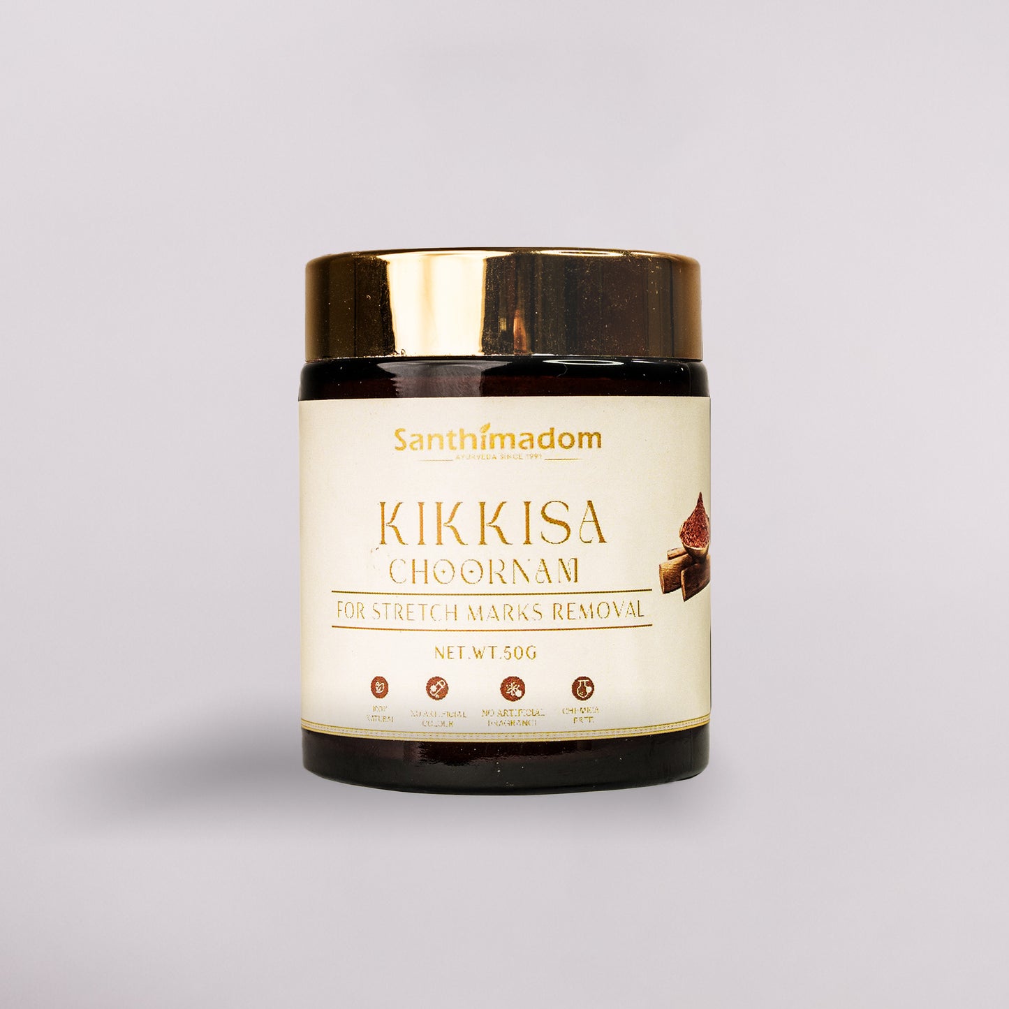 Kikkisa Choornam for Stretch Marks Removal | Stomach, thighs & all body | Powered with bio actives | For Pregnancy | Scar removal | 50g