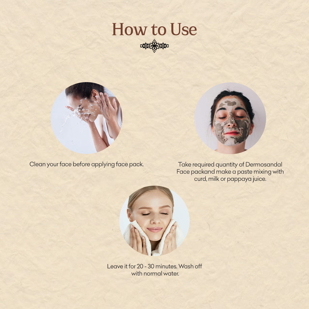 Dermosandal Face Pack | | Ayurvedic Face Pack For Tan Removal | Anti Tan Face Mask | Reduces Acne Scars | 50g