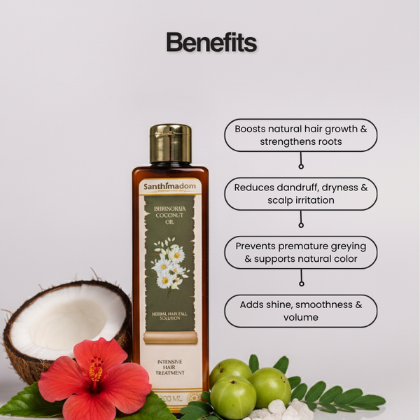 Ayurvedic Bhringraja hair oil with 30-plus herbs for healthy hair growth
