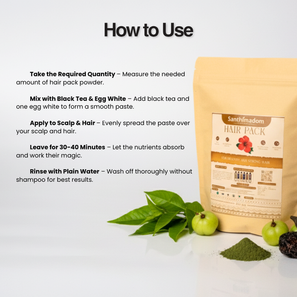 Ayurvedic hair pack for scalp nourishment, dandruff control, and hair strength