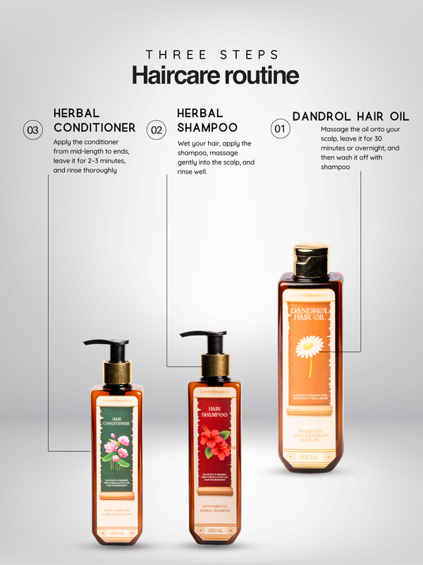 Complete Ayurvedic hair care combo for dandruff control healthy scalp and stronger hair