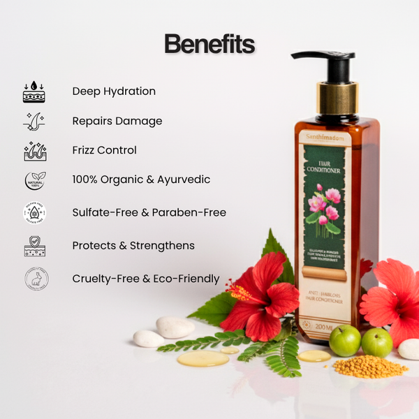 Ayurvedic hair conditioner for frizz control, hydration, and shine