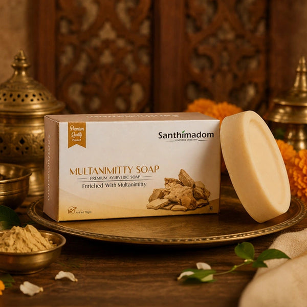 Santhimadom Ayurveda Multani Mitti Soap for deep cleansing and oil-balanced skin