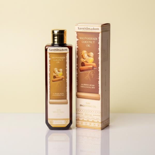 Santhimadom Ayurveda Nalpamaradhi Coconut Oil for skin brightening and tan care