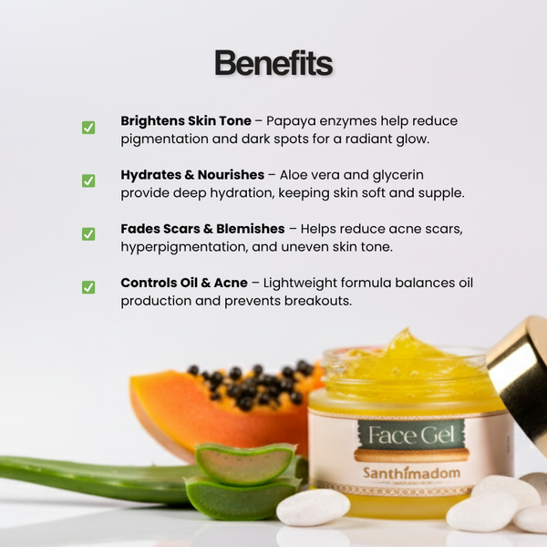 Papaya face gel for dark spots, pigmentation, and natural skin glow