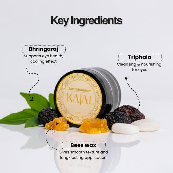 Smudge-proof organic kajal for natural eye makeup and eye care
