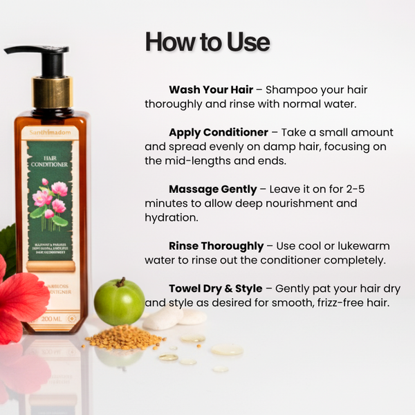Sulfate-free Ayurvedic hair conditioner for healthy and manageable hair