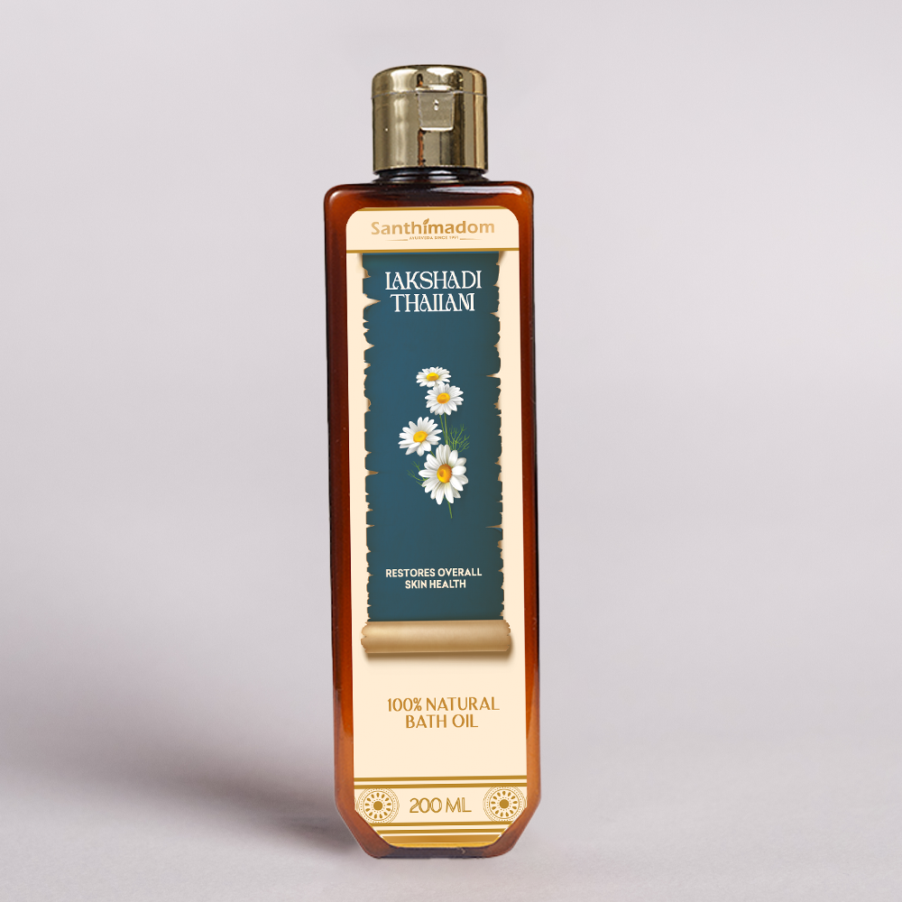 Lakshadi Thailam for Overall Skin Health Restoration | Nourishes & Protects Delicate Skin | Supports Muscle Development | Calming & Relaxing Massage Oil | 100% Natural & Ayurvedic | 200ml