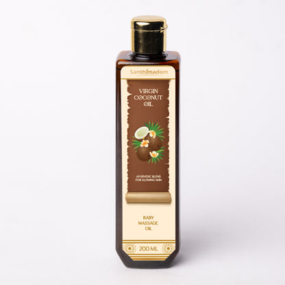Virgin Coconut Oil for Moisturising Skin and Massaging | Advansed Baby Massage Oil for New Born| 100% Virgin Coconut Oil | Clinically Proven for Better Growth| Vitamin E & F| 200ml