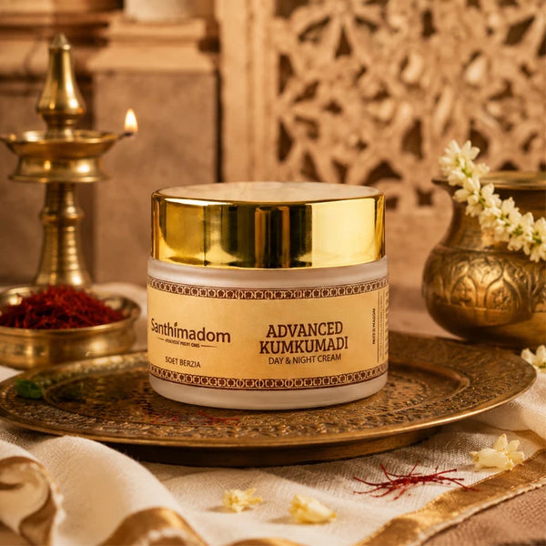 Santhimadom Ayurveda Advanced Kumkumadi Day and Night Cream for glowing and radiant skin