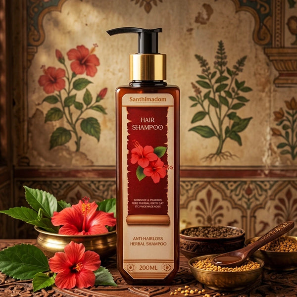 Santhimadom Ayurveda Anti Hair Loss Herbal Shampoo for hair fall control and healthy hair growth