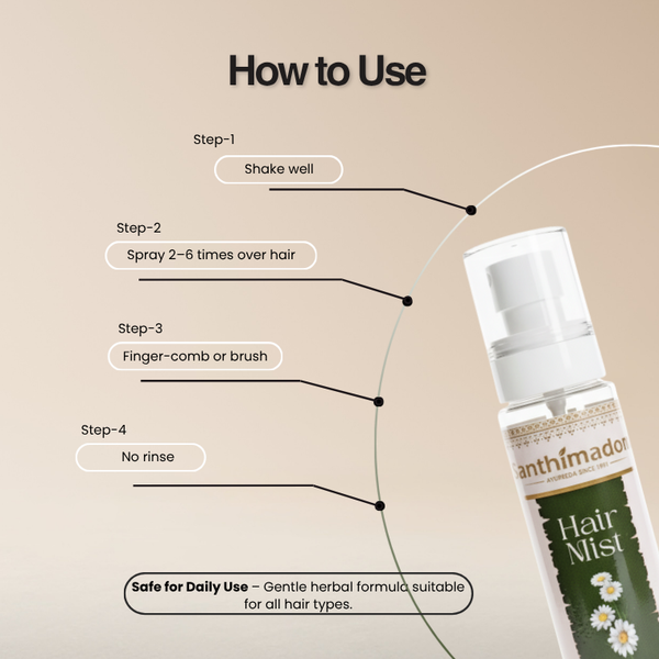 Ayurvedic hair mist for soft, hydrated, and healthy-looking hair