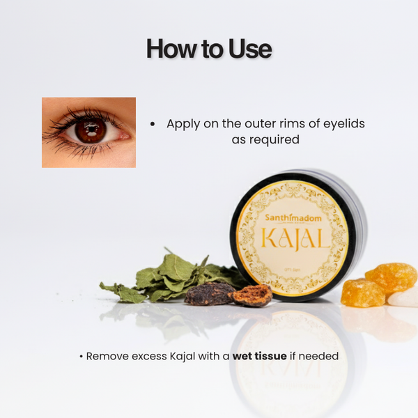 Ayurvedic kajal for sensitive eyes with Bhringaraj and Triphala