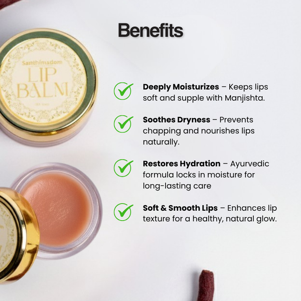 Ayurvedic lip balm with Manjishta for dry and cracked lips