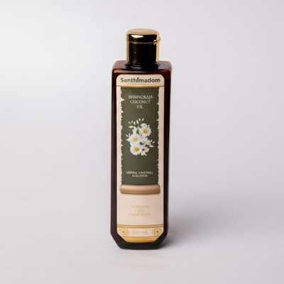 Santhimadom Ayurveda Bhringraja Coconut Oil for hair growth, hair fall control, and scalp nourishment