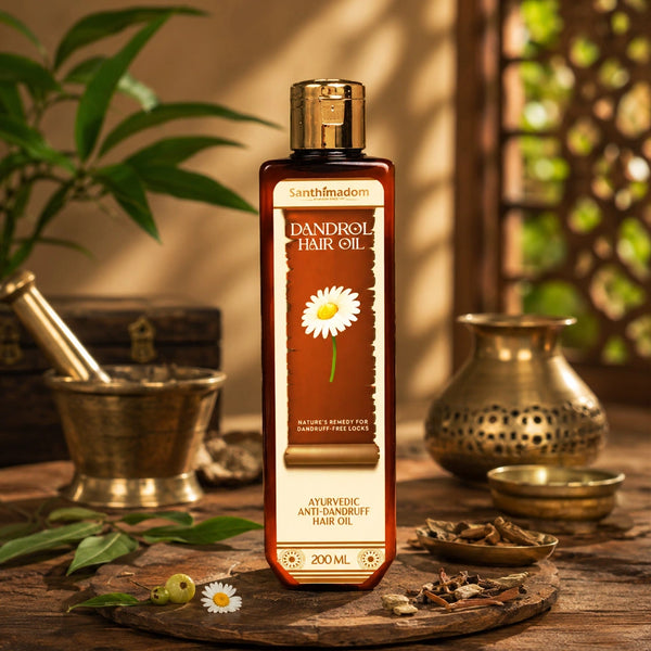 Santhimadom Ayurveda Dandruff Hair Oil for dandruff control and healthy scalp care