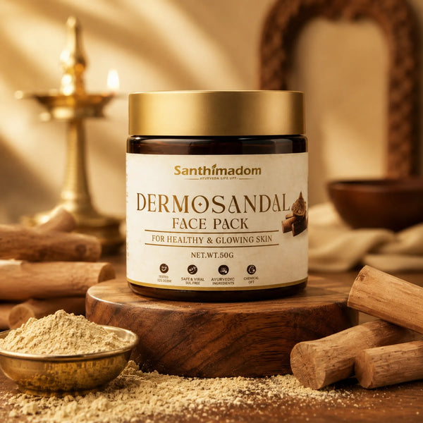 Santhimadom Ayurveda Dermosandal Face Pack for glowing skin and pigmentation care