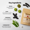 key-ingredients of Santhimadom Ayurveda Hair Pack 200g packaging