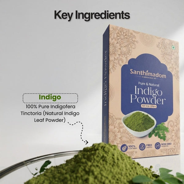 100% natural Indigo Powder 125g for chemical-free hair colouring