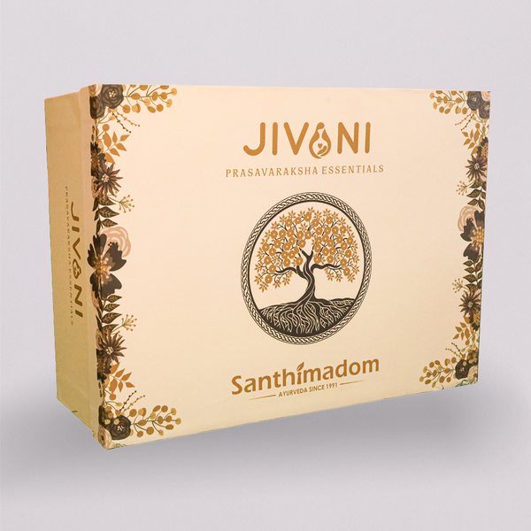 Jivani Prasavaraksha Essentials Ayurvedic postpartum care kit for mother and baby