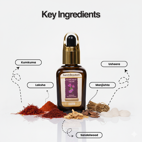 Kumkumadi Thailam face oil for pigmentation, skin brightening, and natural radiance