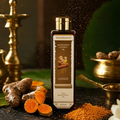 Santhimadom Ayurveda Nalpamaradhi Coconut Oil for skin brightening and tan care