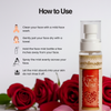 Natural rose water face mist for refreshing, soothing, and balancing skin