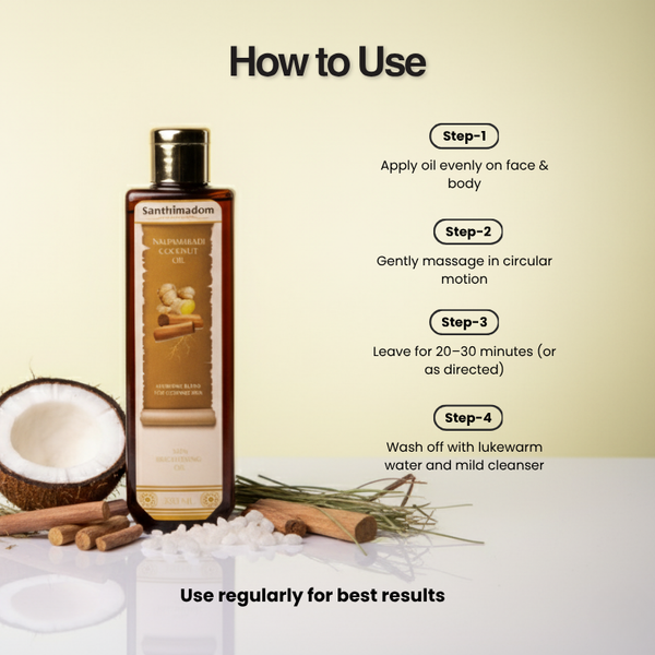 Natural Ayurvedic coconut oil for healthy, radiant, and nourished skin