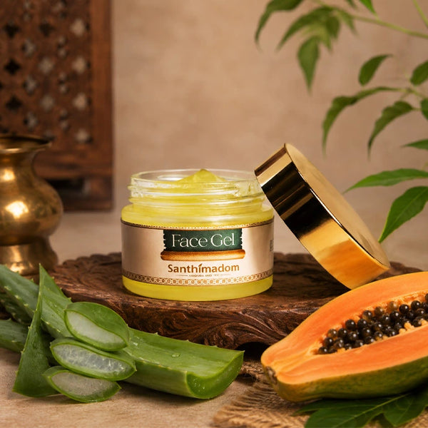 Santhimadom Ayurveda Papaya Face Gel for glowing, hydrated, and radiant skin