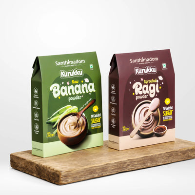 Organic Ragi & Banana Powder for Babies | Combo Pack | Zero Preservatives | 500g